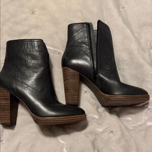 Lucky Brand Black and Brown Heeled Boots
